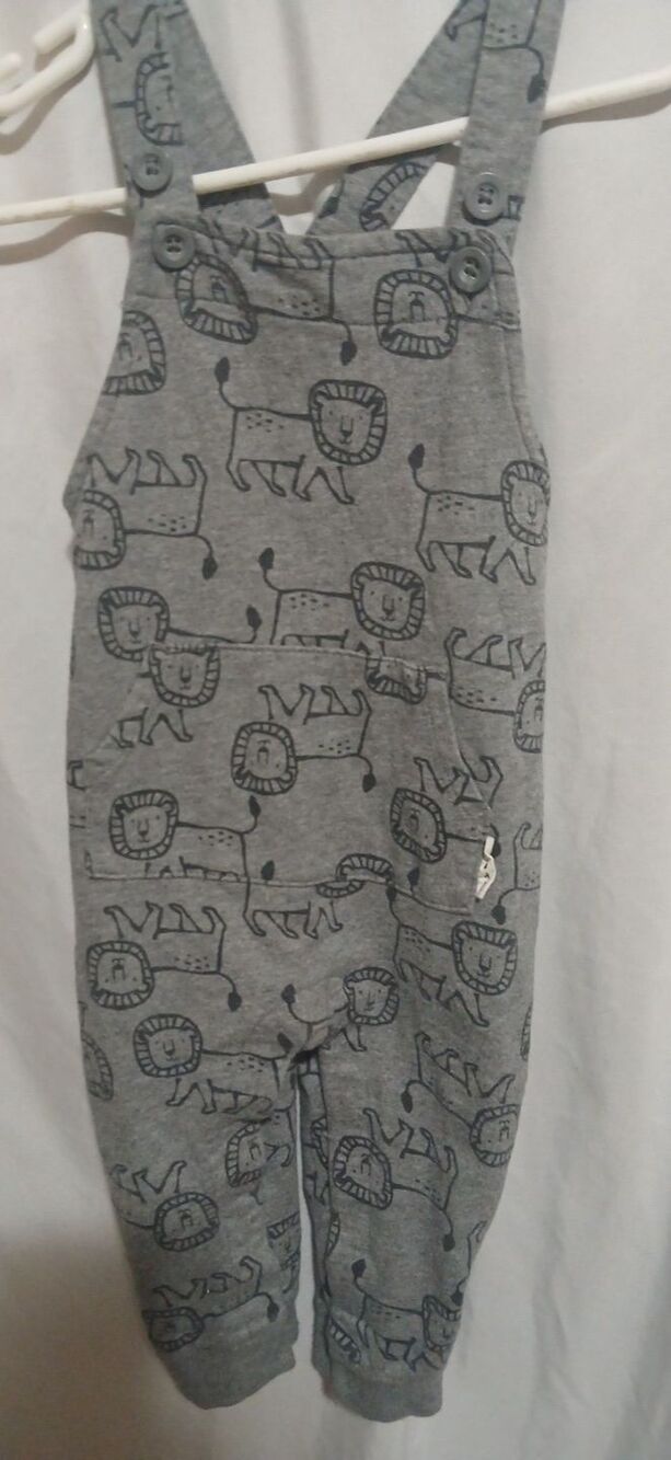 Carters Overalls Baby Size 12 Month Grey With Lions